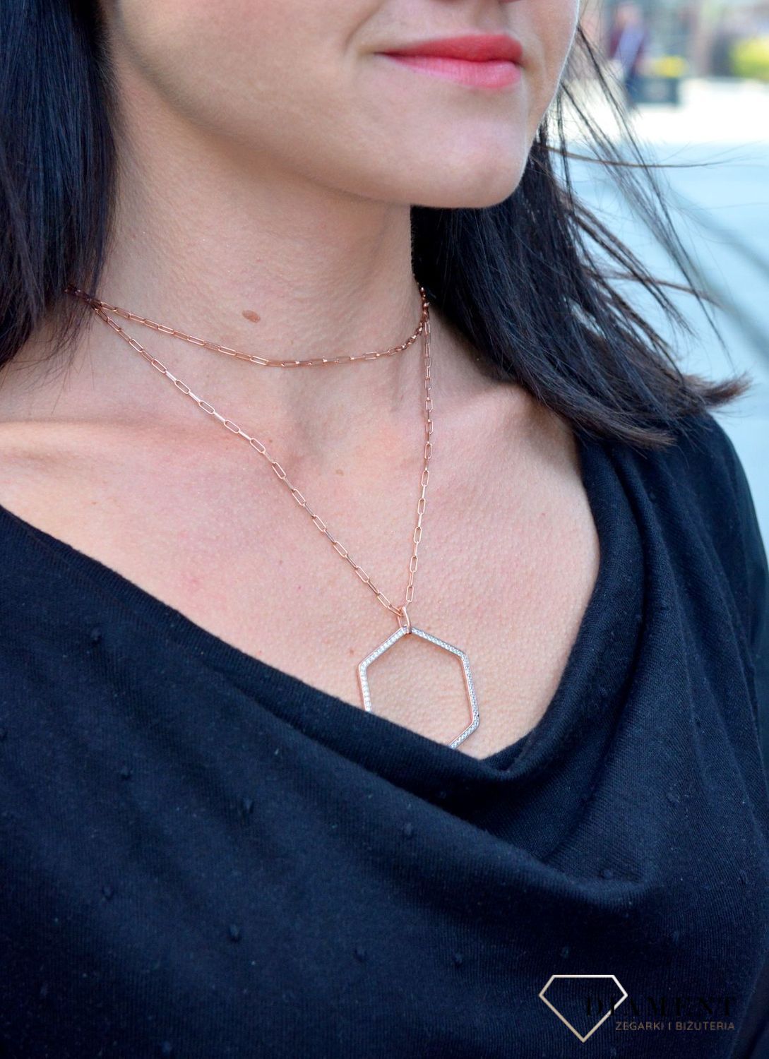 Naszyjnik srebrny Emozioni pokryty różowym złotem 147813-001.jpg